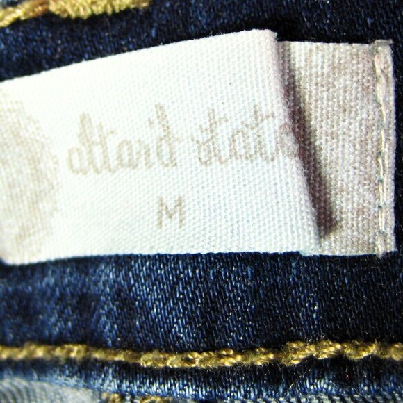 Altar'd State Size M Santa Clara Embroidered Skirt Stretch Blue Dark Wash Denim - Picture 3 of 3